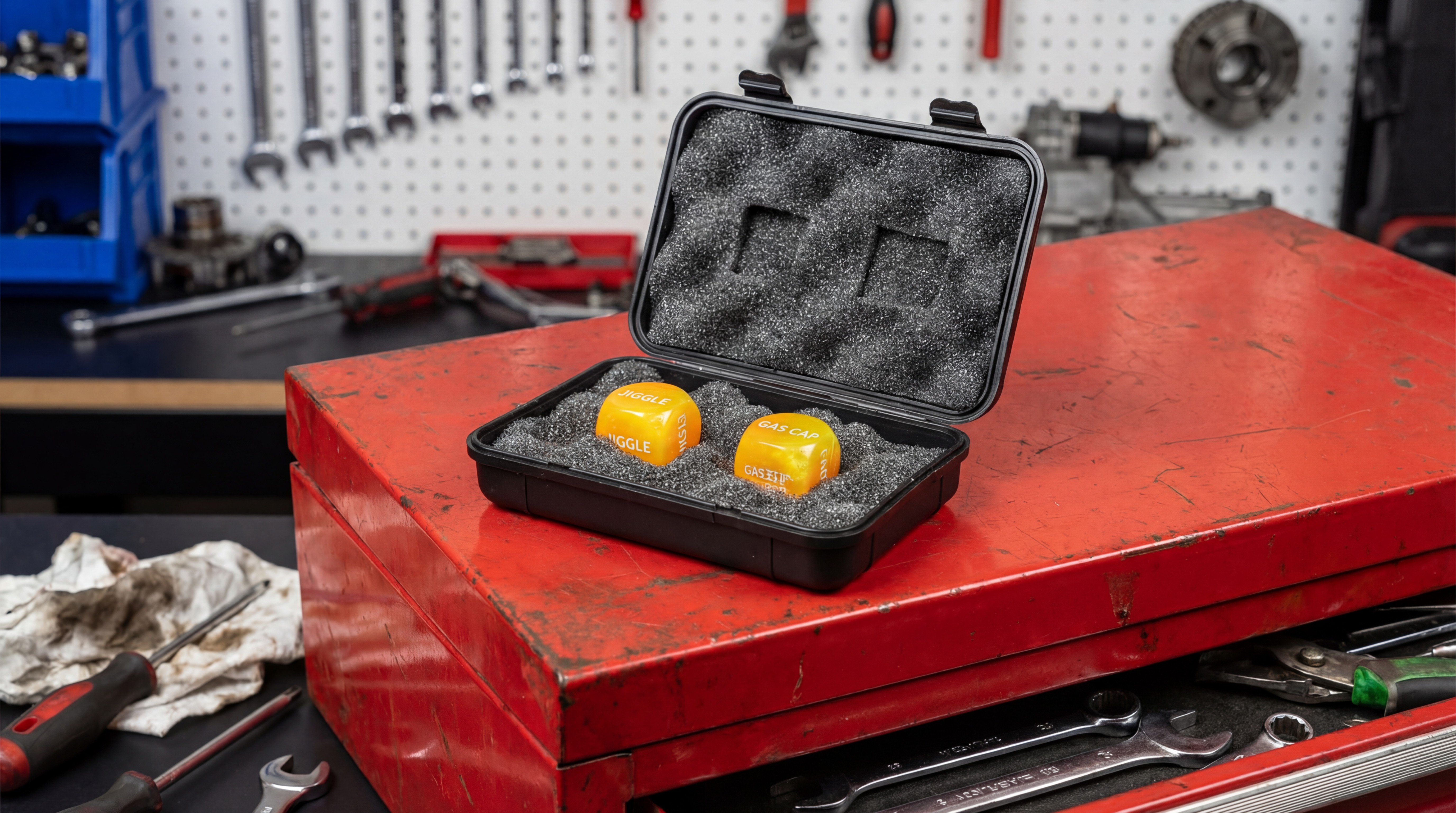 Diagnostic Dice in foam-lined case